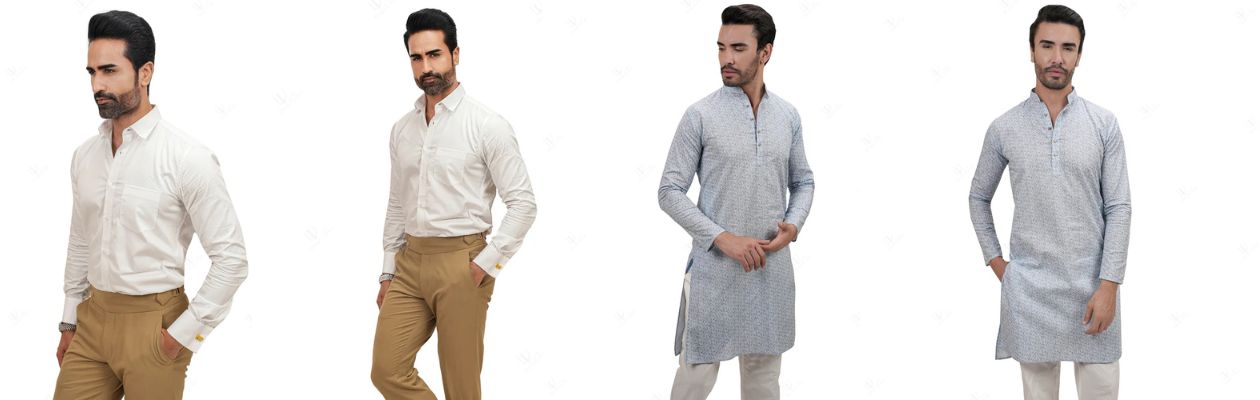 Buy the Perfect Blend of Men’s Premium Shirts and Long Printed Kurtas