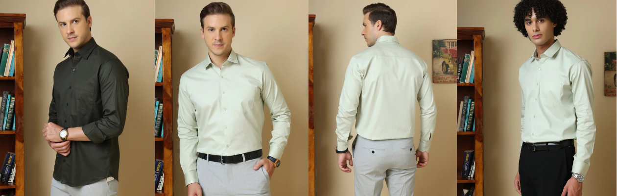Timeless Solid Green Shirts for Men: Diogo Louis Collection