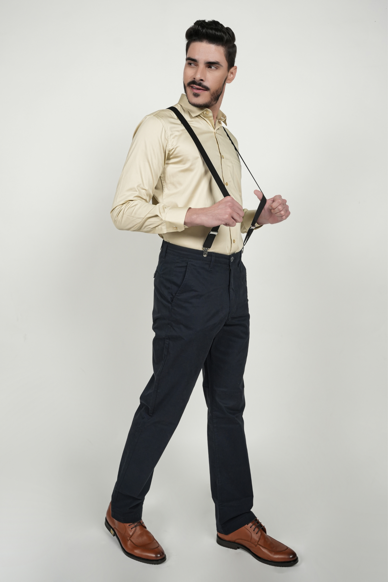 Yellow Beige Solid Plain Formal Shirts for Men - 100% Cotton