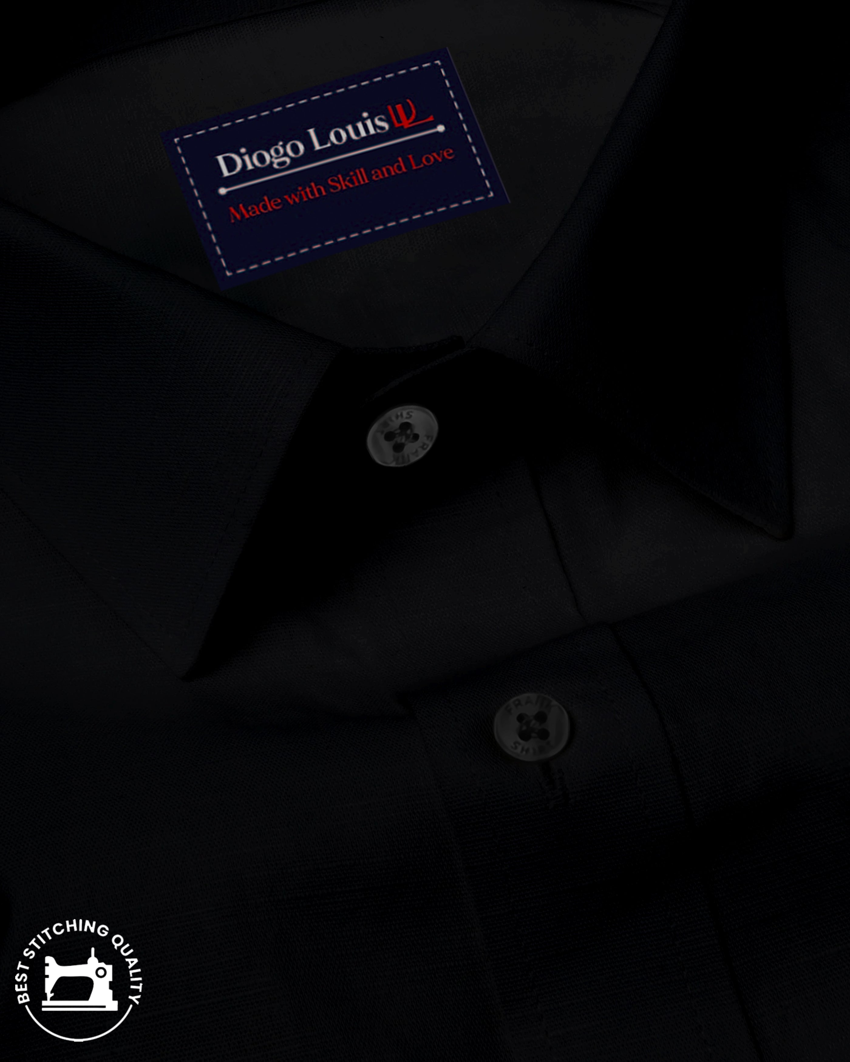 Formal black solid shirt for men