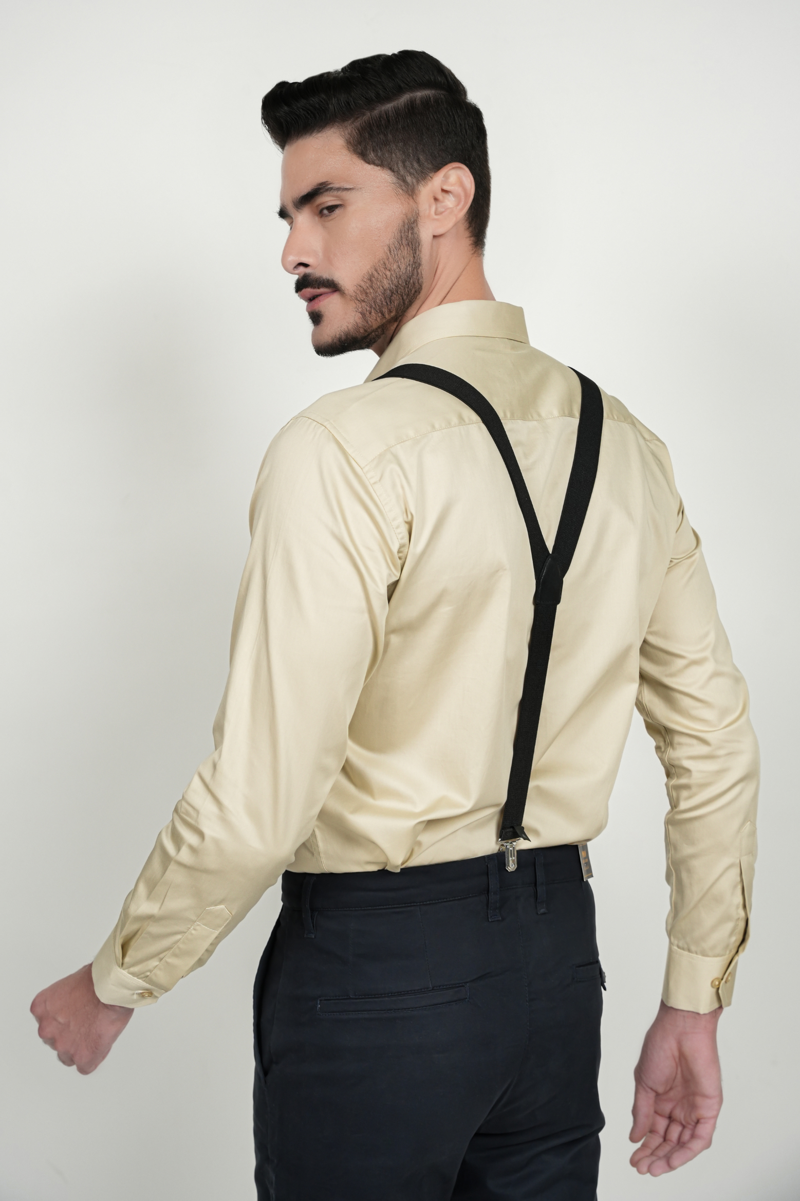 Yellow Beige Solid Plain Formal Shirts for Men - 100% Cotton