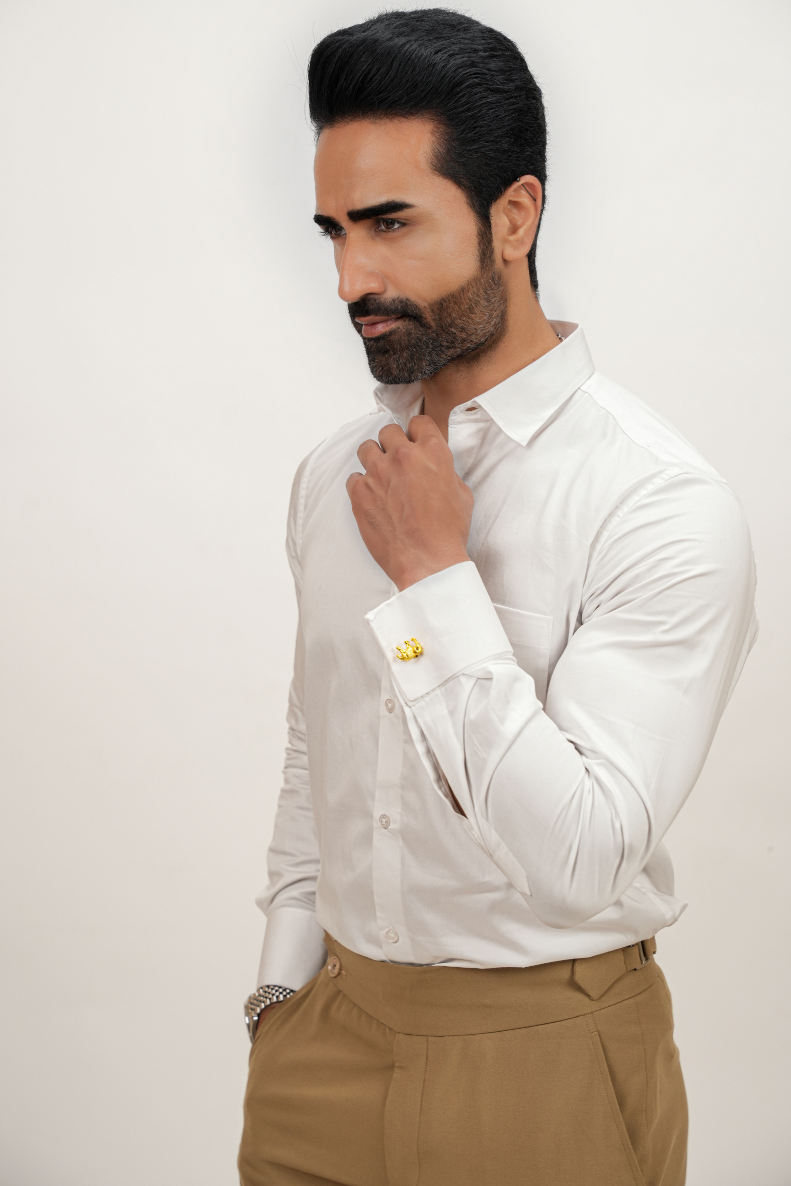 Premium White Plain Regular Fit Shirt - 100% Cotton