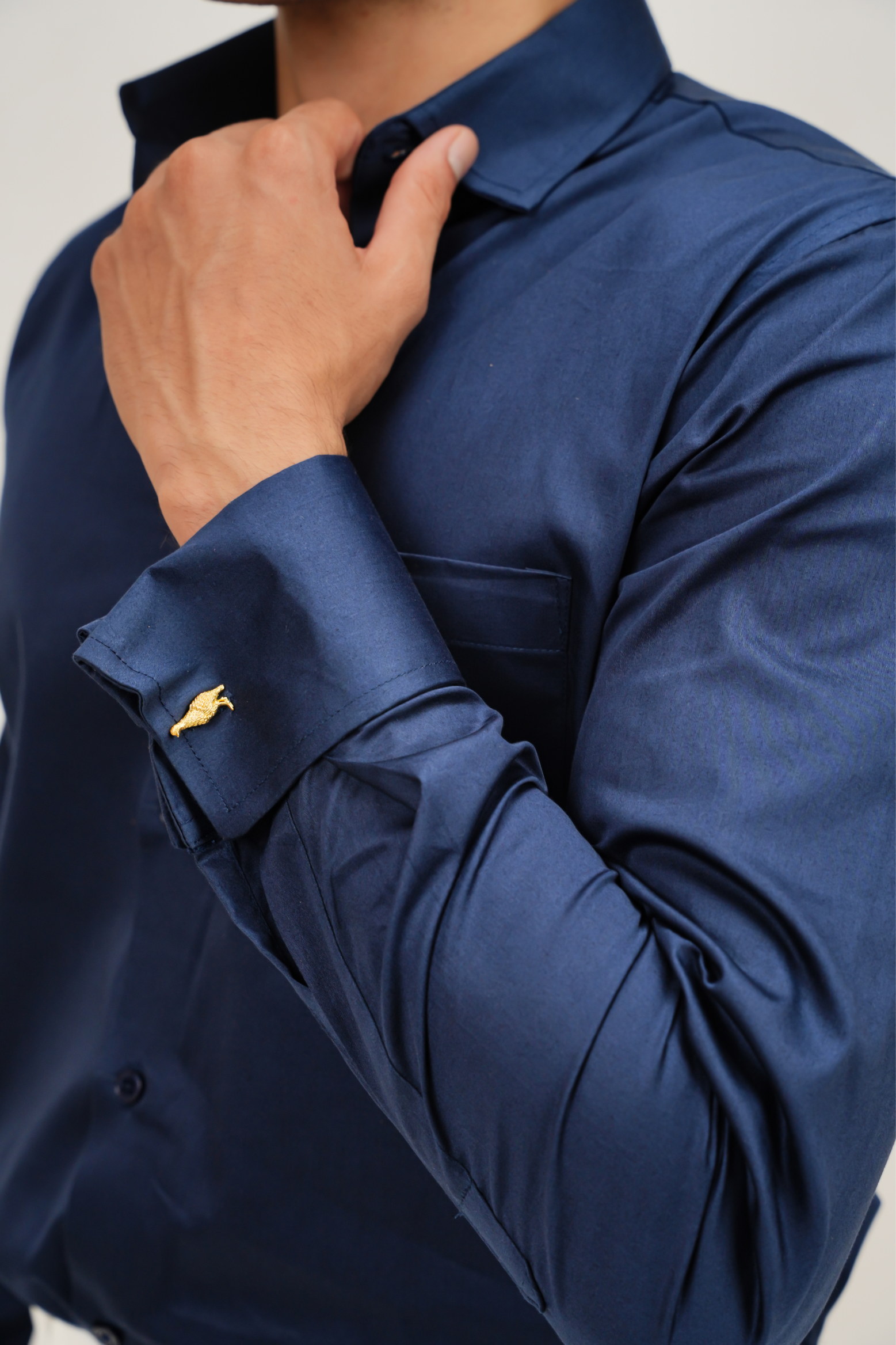 Premium Blue Plain Regular Fit Shirt - 100% Cotton