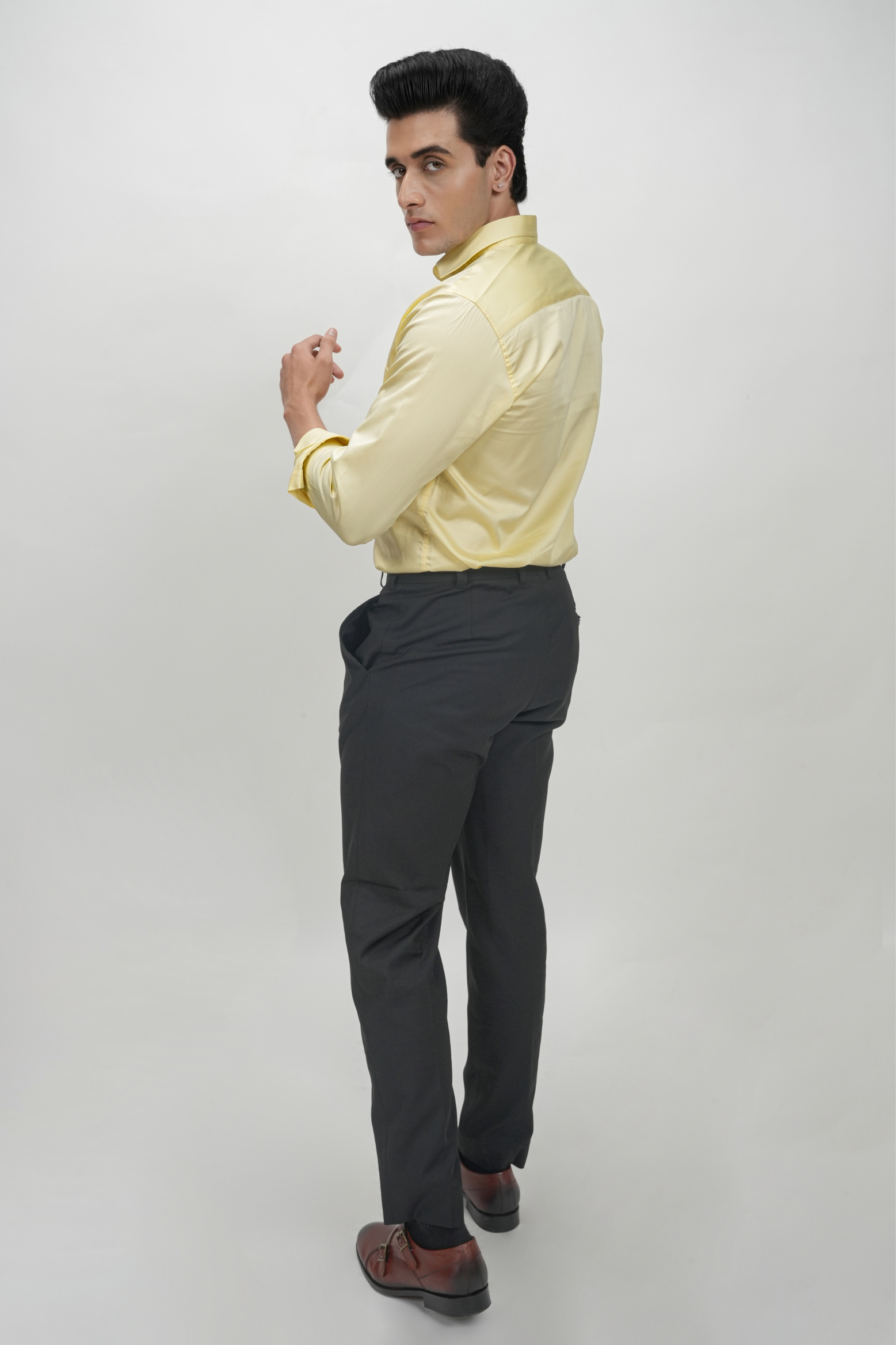Yellow Solid Plain Formal Shirts for Men - 100% Cotton