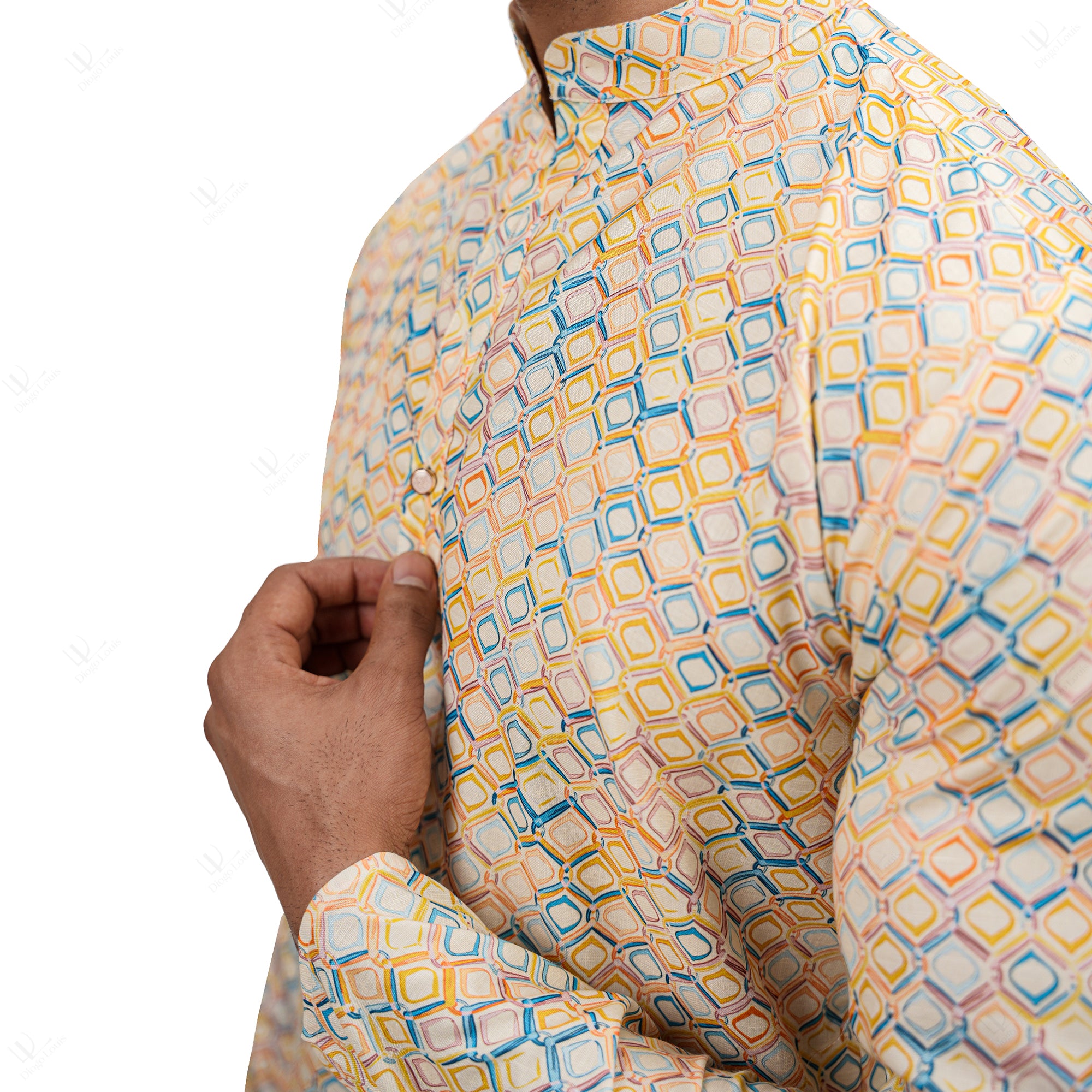 Cotton Linen Multicolor Ethnic Long Kurta for Men