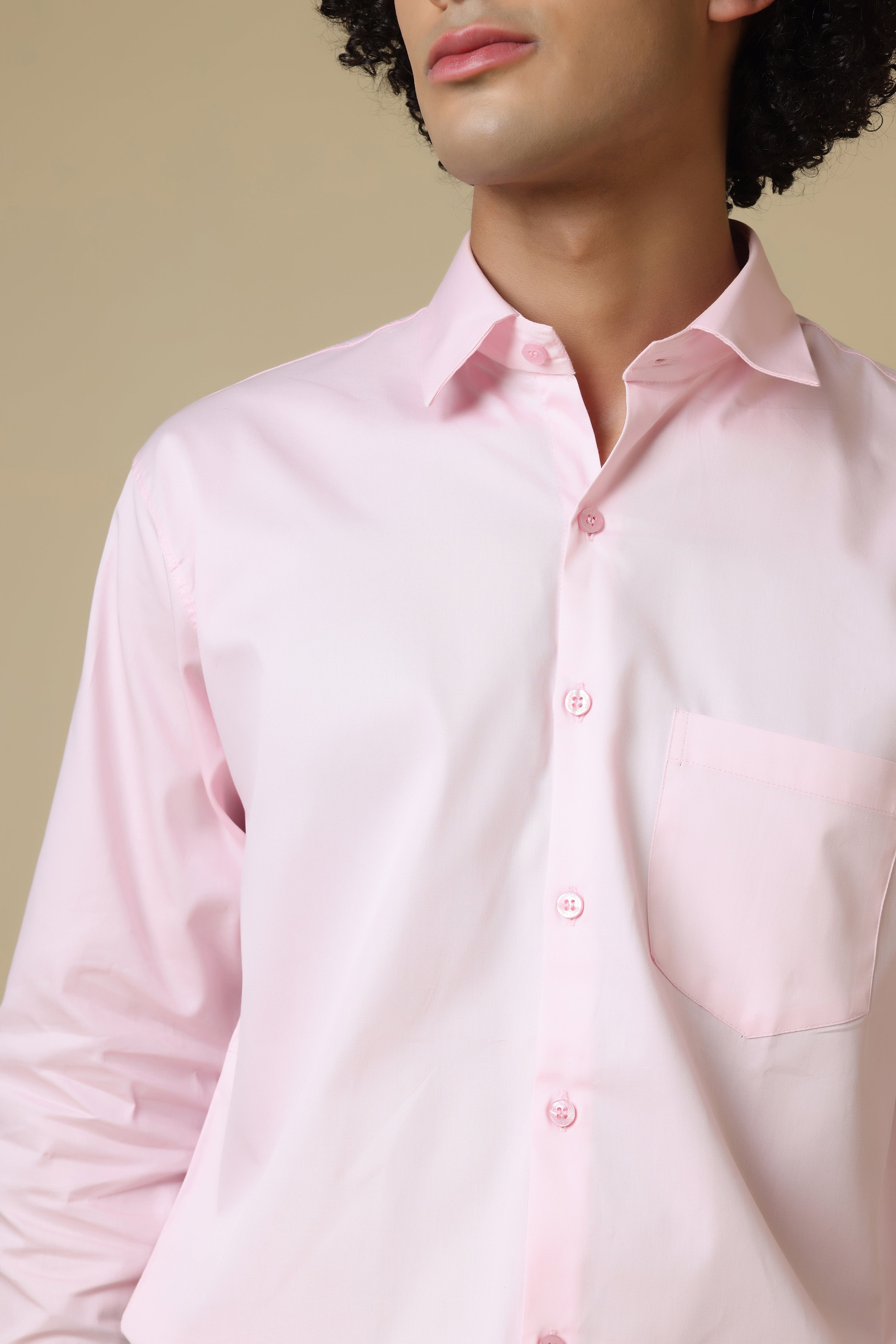 FORMAL light pink solid shirt for men