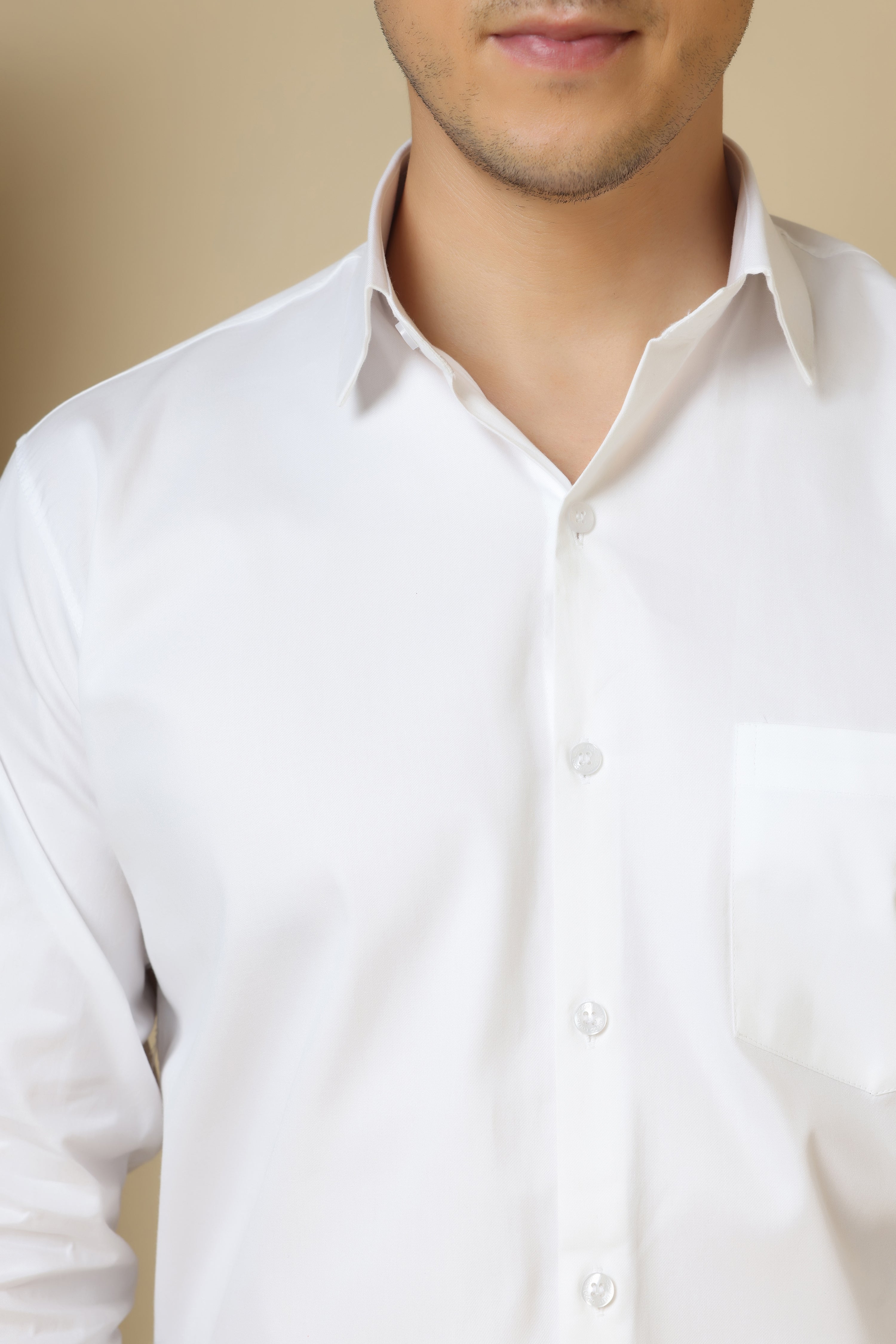 FORMAL white solid shirt for men