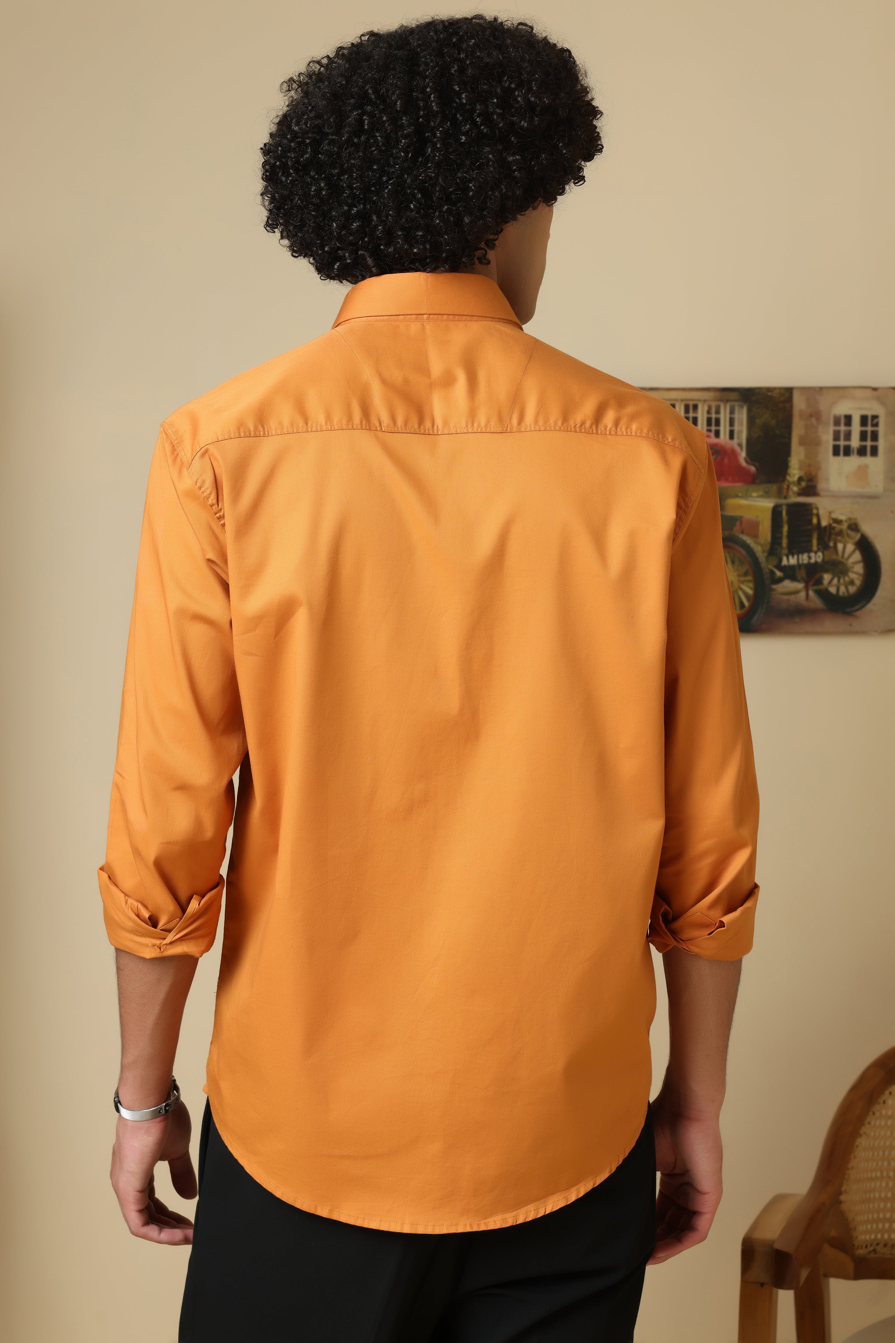 FORMAL Mustard solid shirt for men