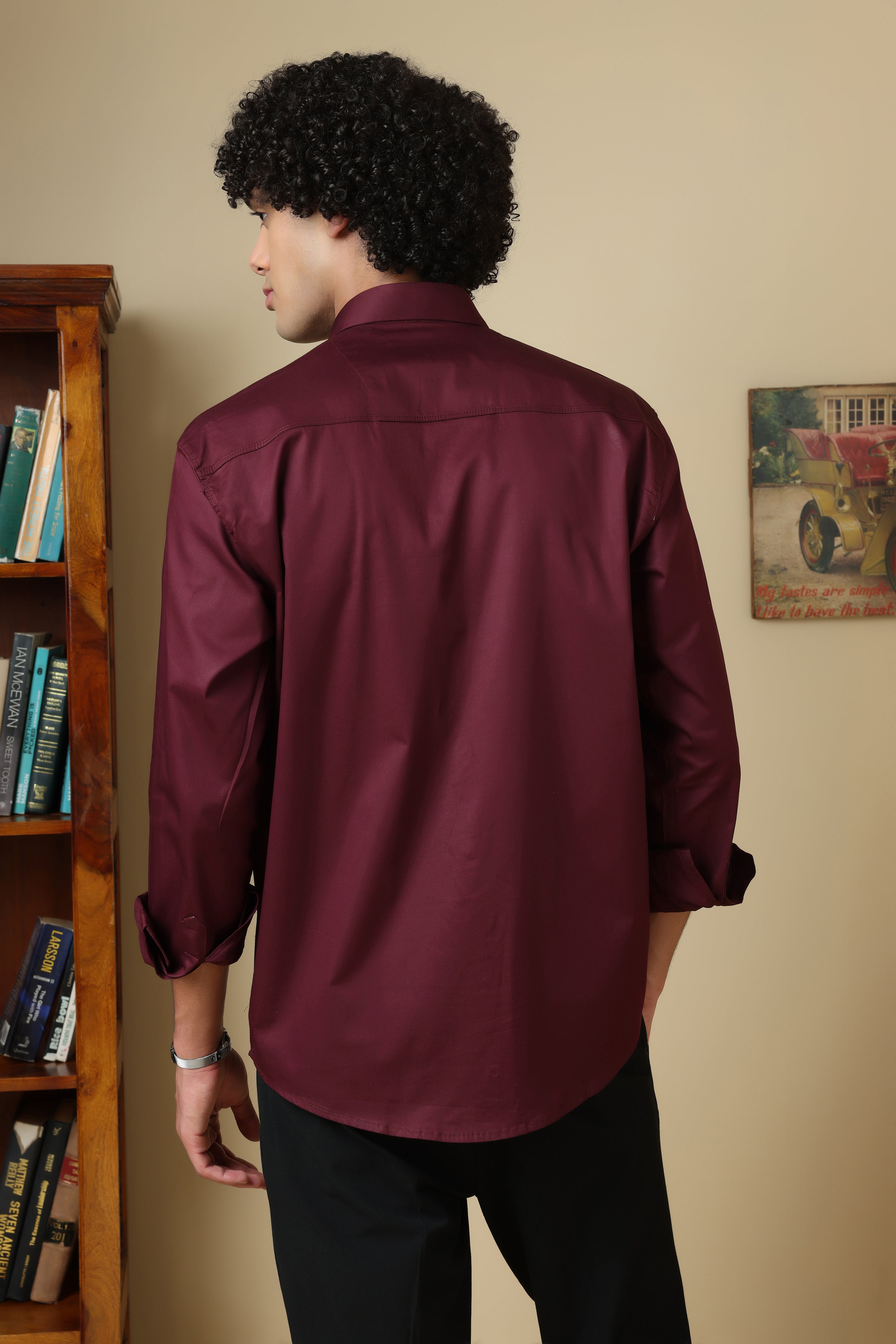 FORMAL WINE SOLID SHIRT FOR MEN