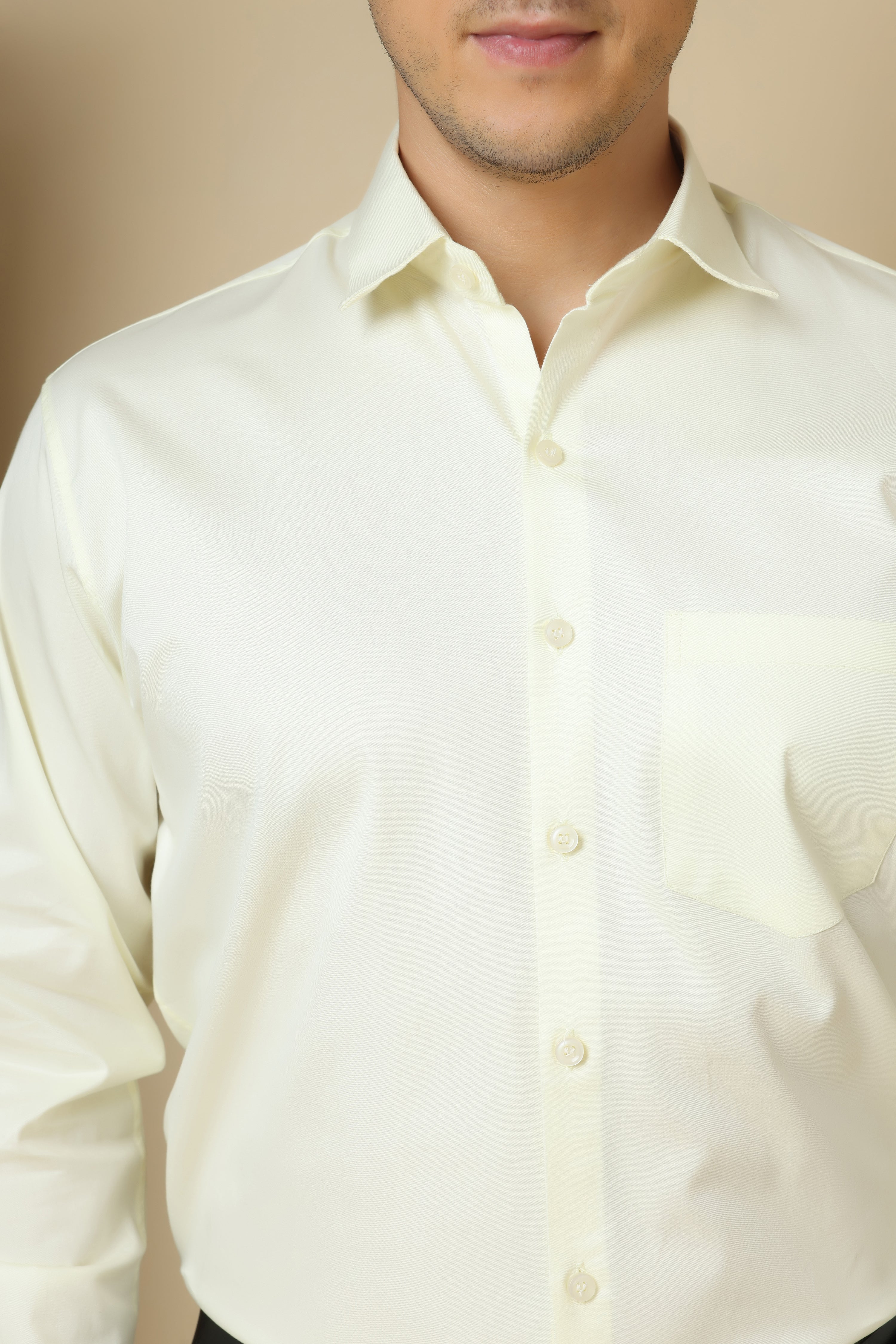 FORMAL light lemon solid shirt for men