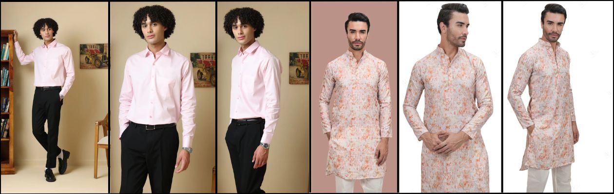 Light Pink Shirts and Kurtas for Men The Elegant Collection