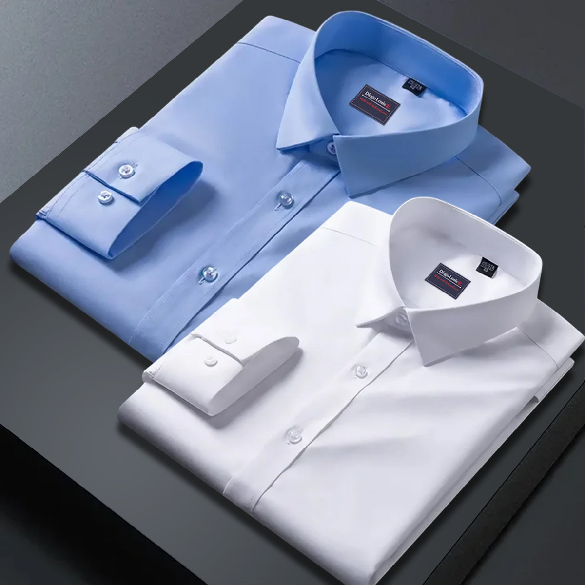 Combo of 2 plain shirts Sky blue & white colour