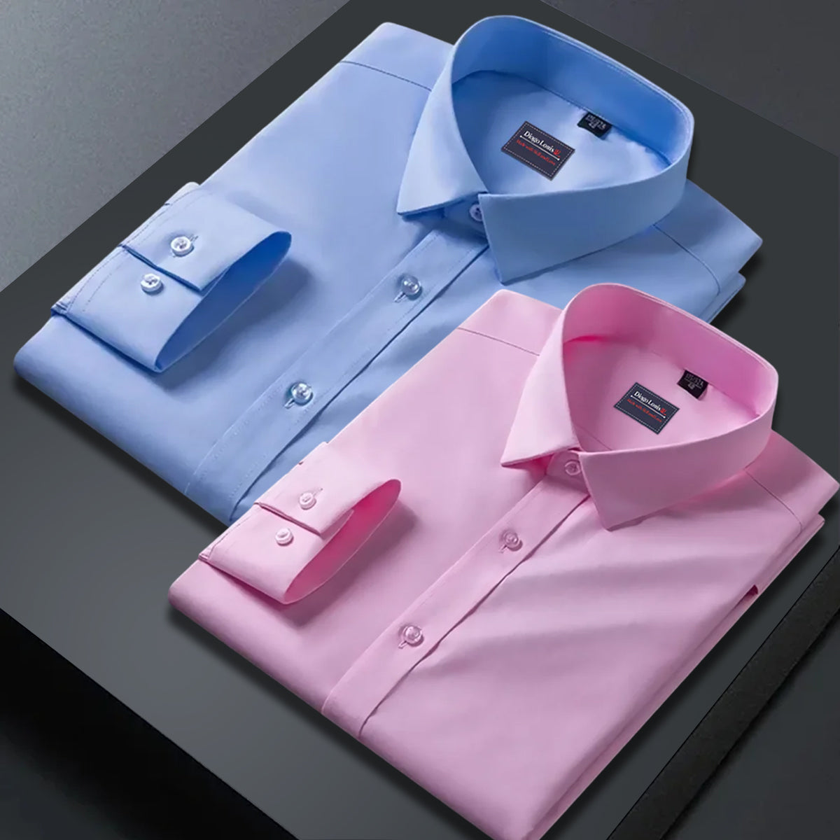 Combo of 2 plain shirts Sky blue & pink colour