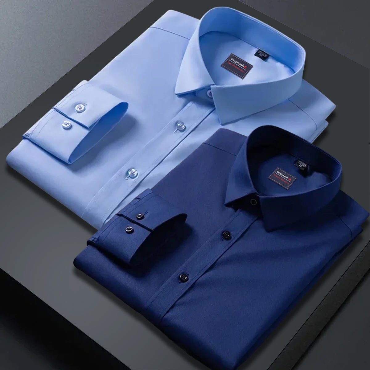 Combo of 2 plain shirts Navy Blue & Light Blue Colour