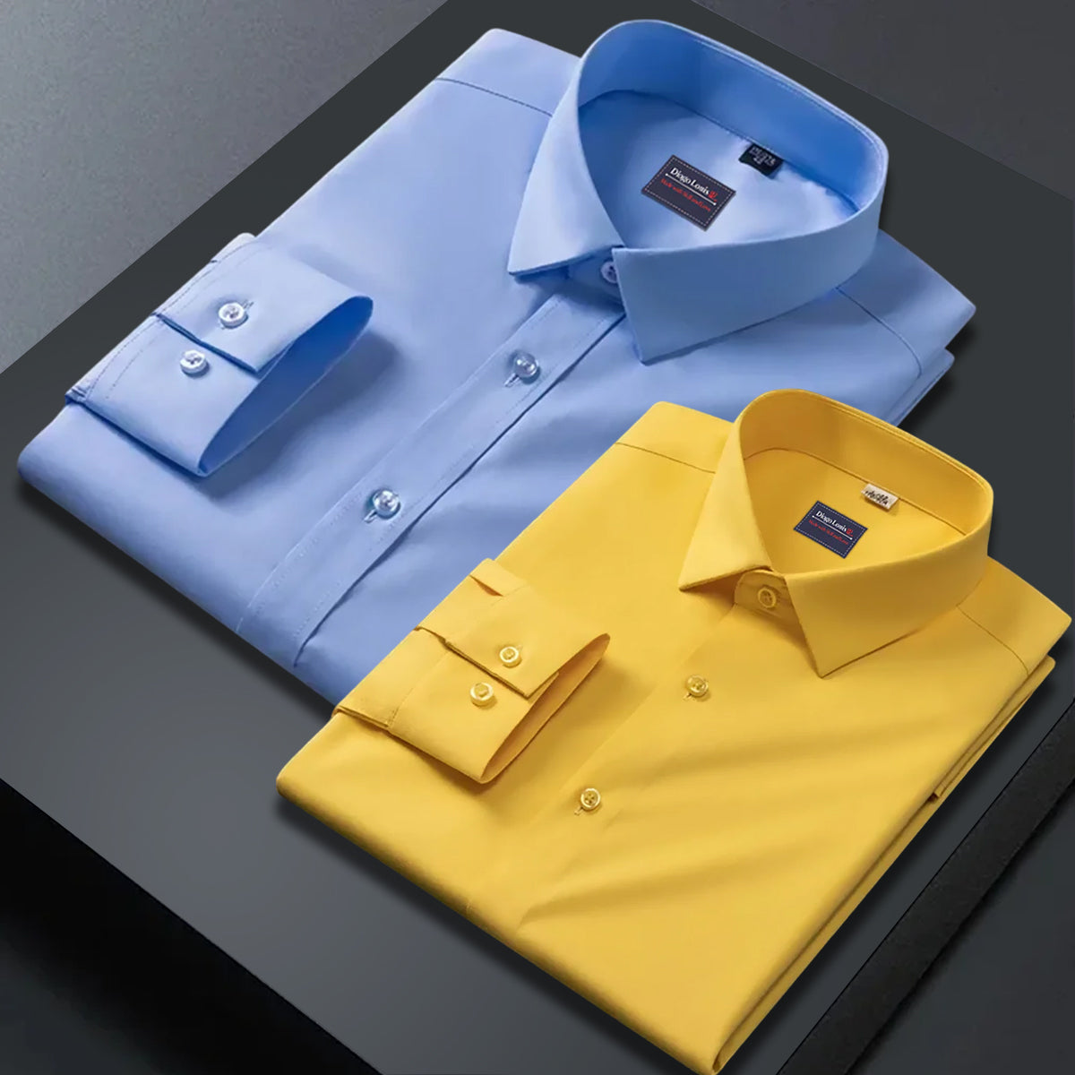 Combo of 2 plain shirts Sky blue & yellow colour