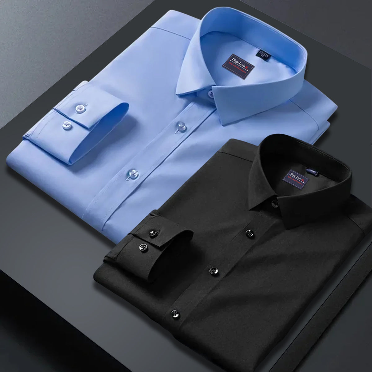Combo of 2 plain shirts Sky blue & black colour