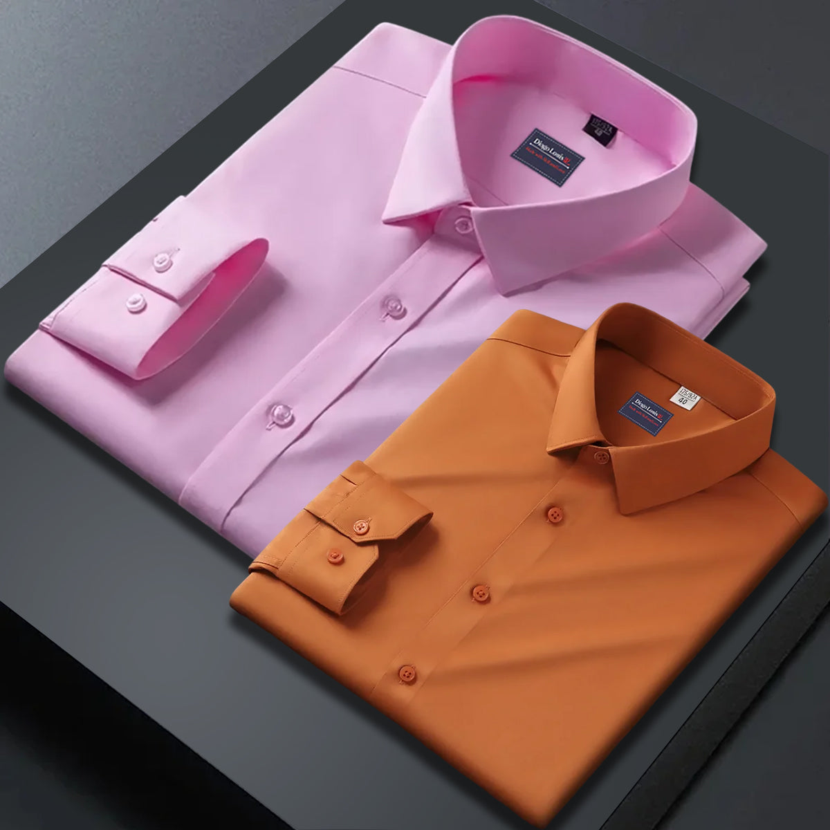 Combo of 2 plain shirts pink & mustard colour
