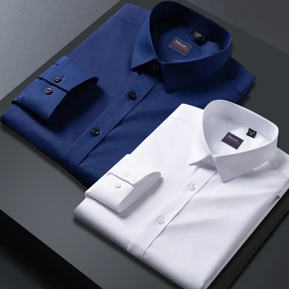 Combo of 2 plain shirts Navy Blue & Plain White