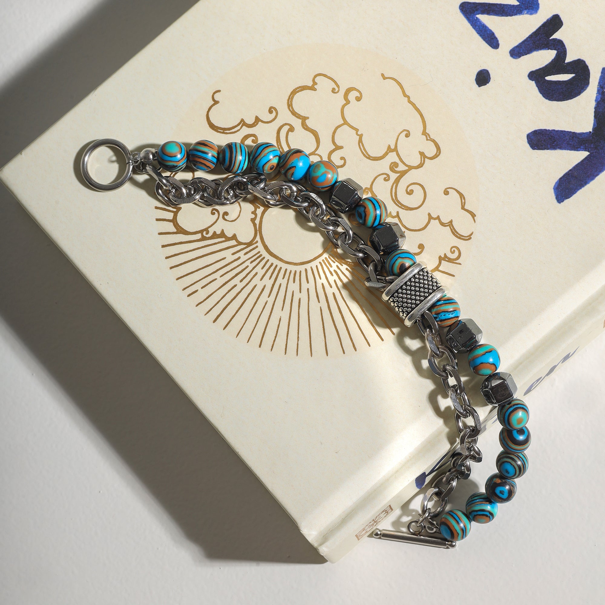 Blue Bracelet With Chain