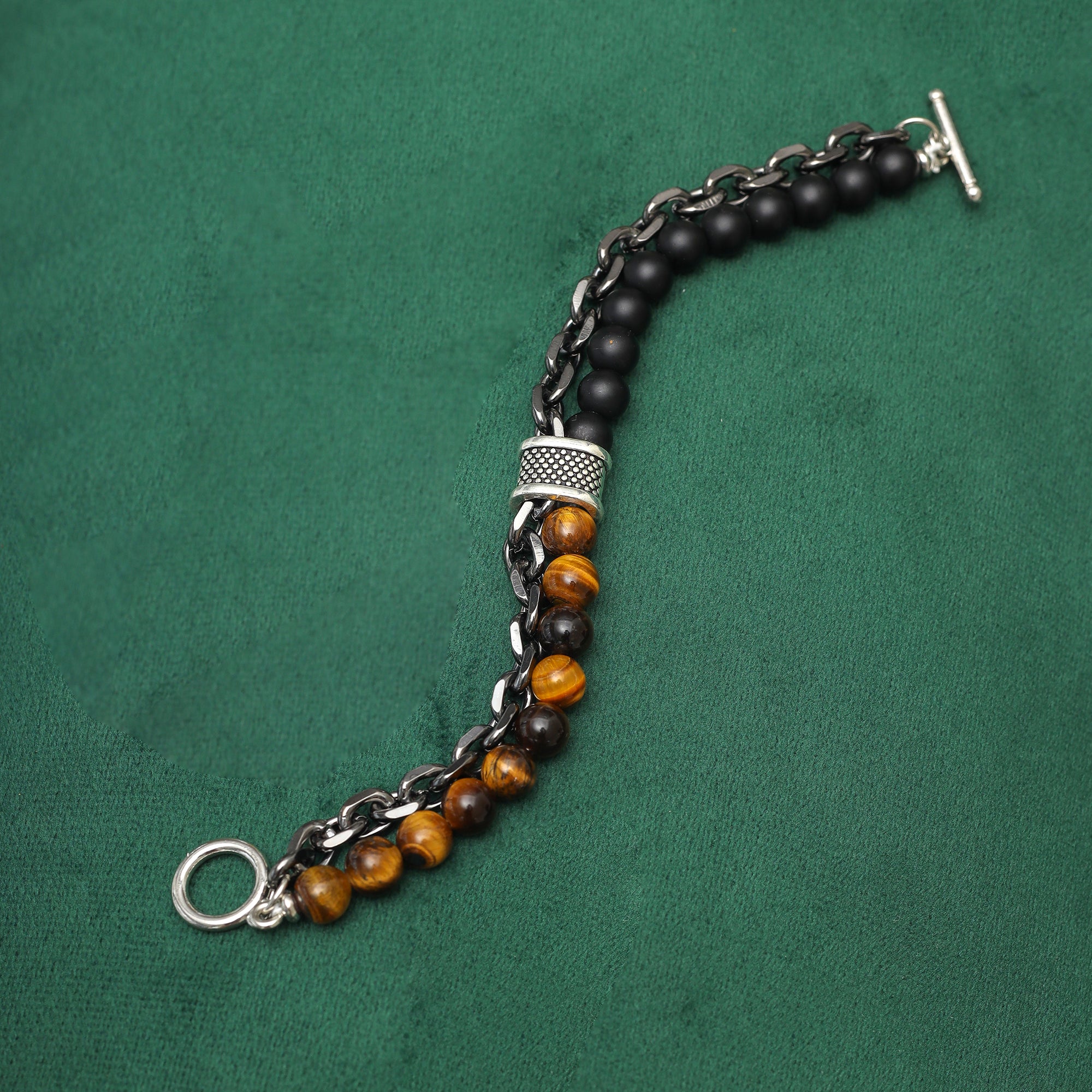 Brown Beads With Chain Bracelet