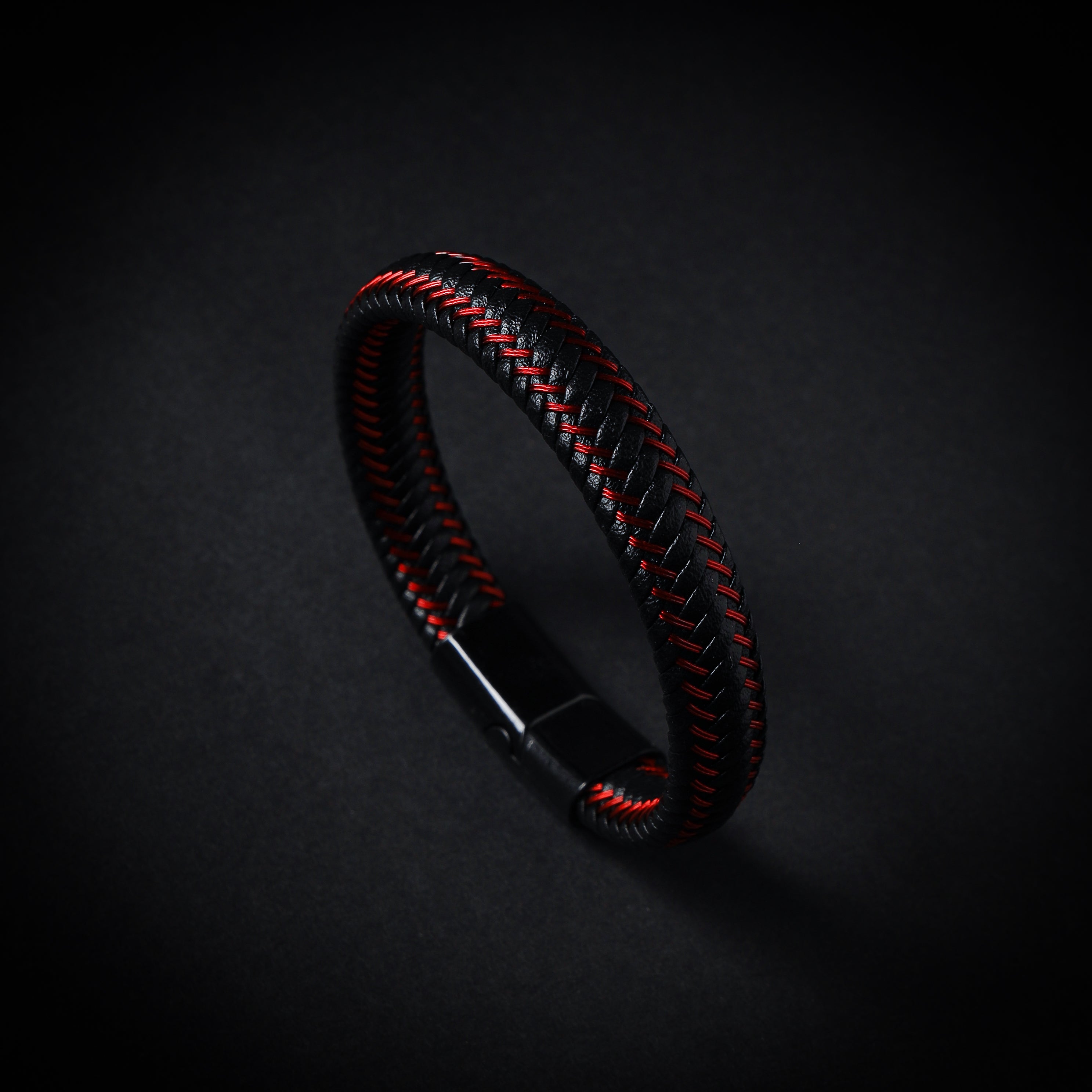 Black & Red Braided Bracelet