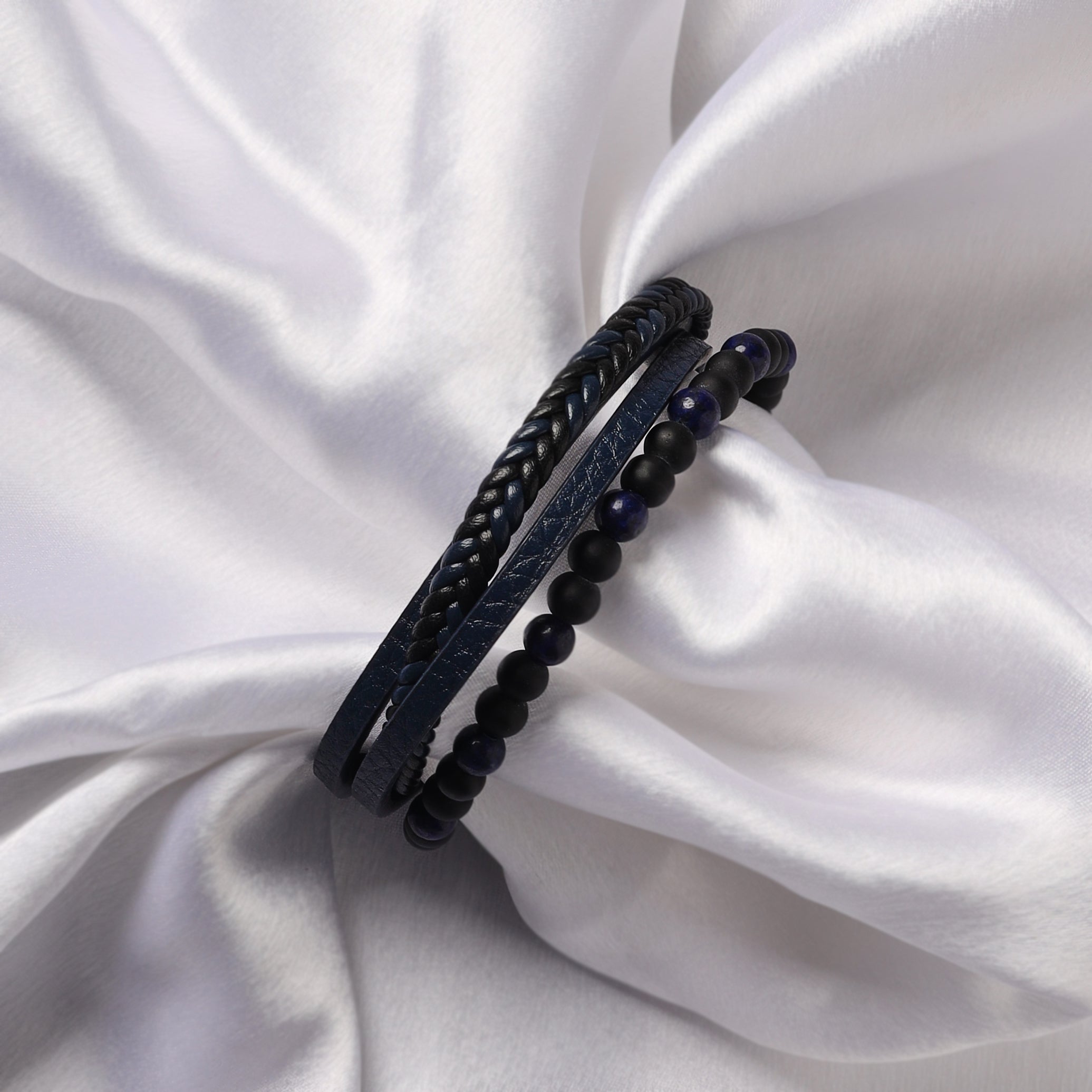 Blue & Black Braided Bracelet