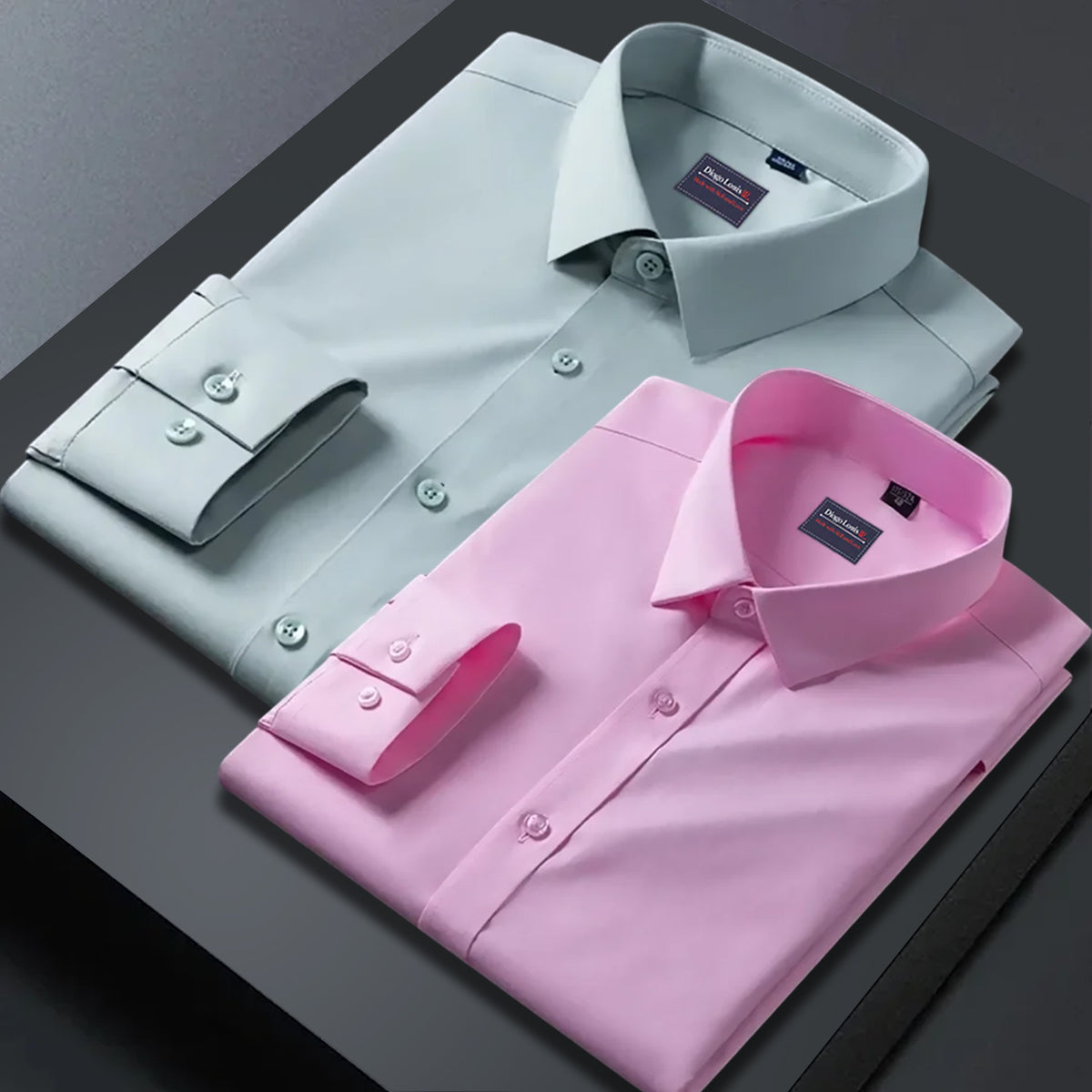 Combo of 2 plain shirts Pista & pink Colour