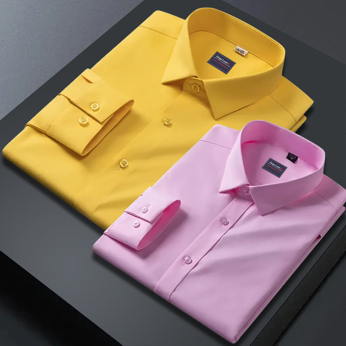 Combo of 2 plain shirts Light Pink & yellow Colour