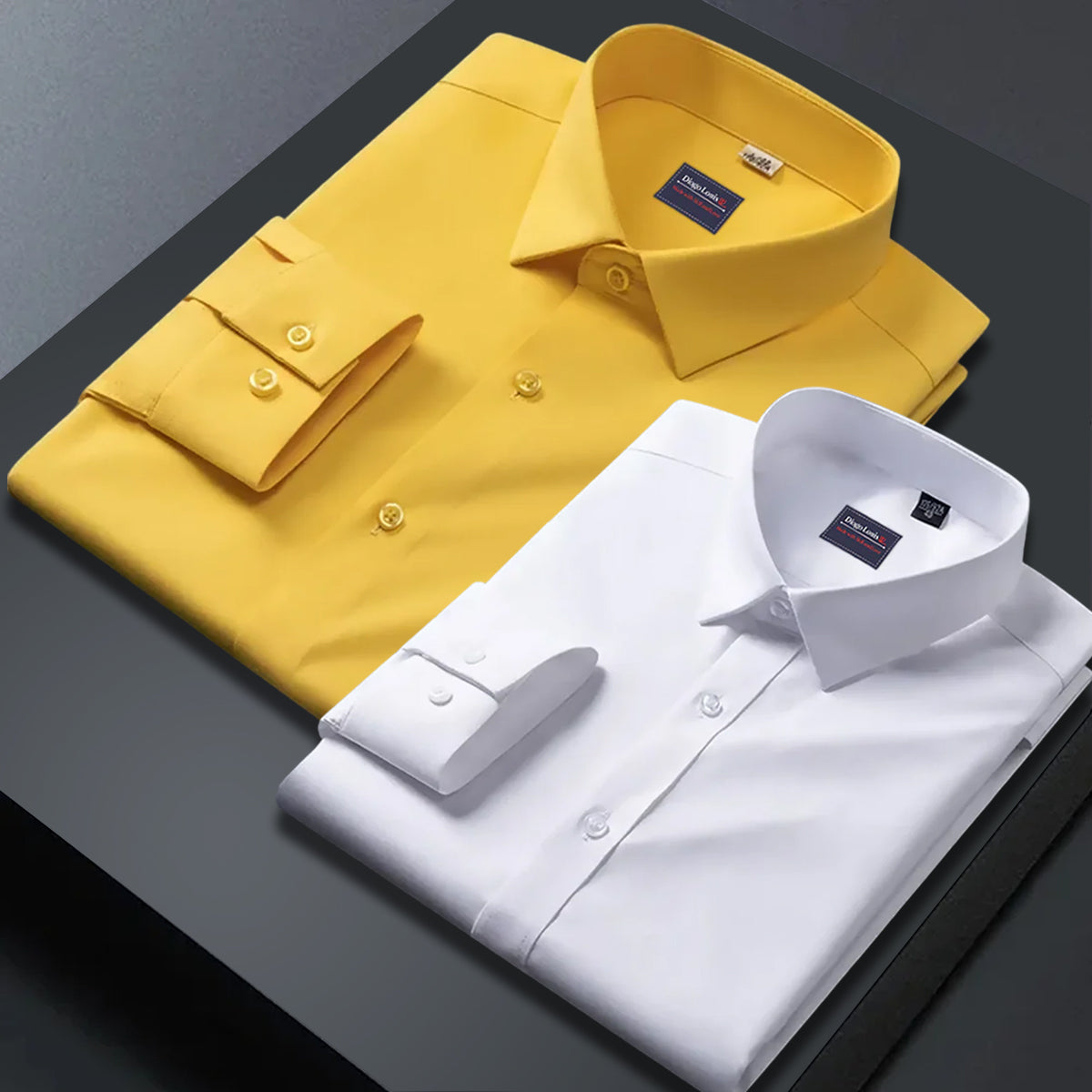 Combo of 2 plain shirts Lemon & White Colour
