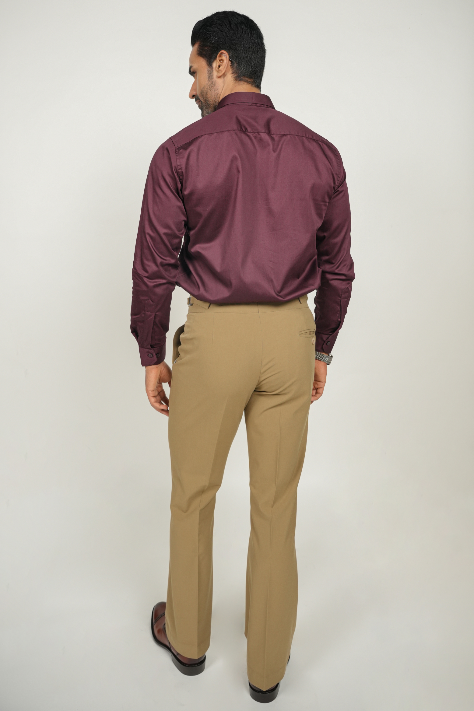 Maroon Solid Plain Formal Shirts for Men - 100% Cotton