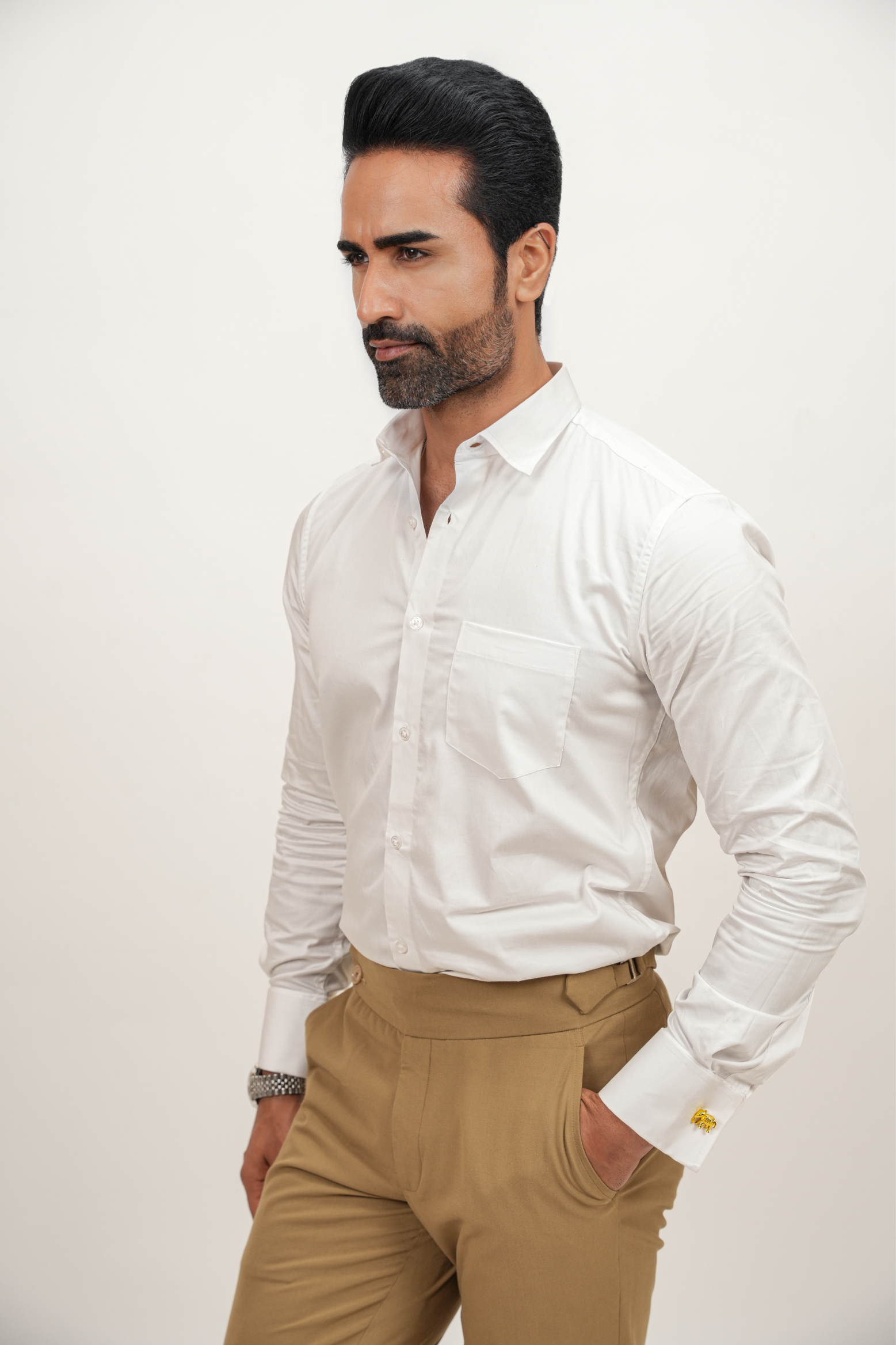 Premium White Plain Regular Fit Shirt - 100% Cotton