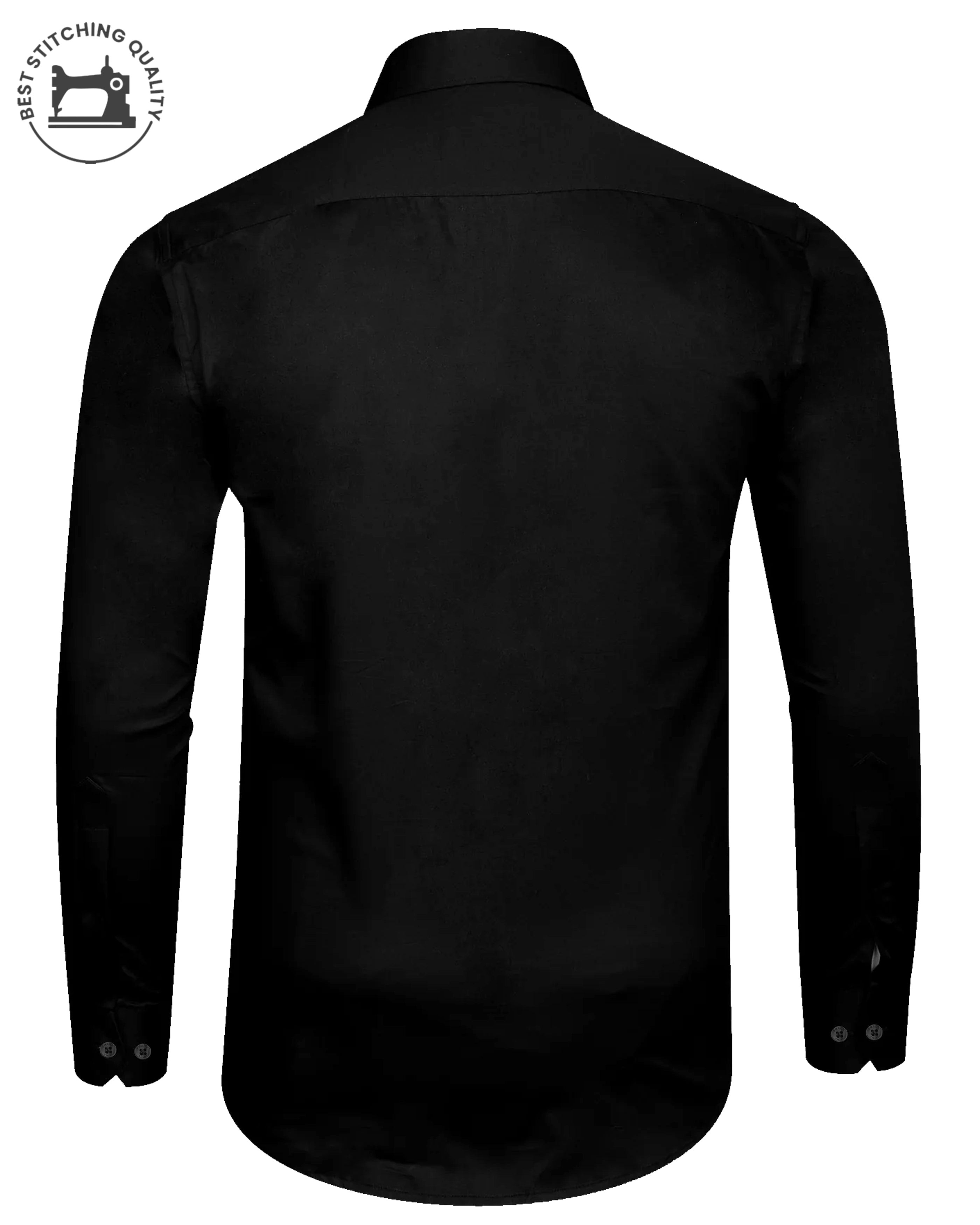 Formal black solid shirt for men