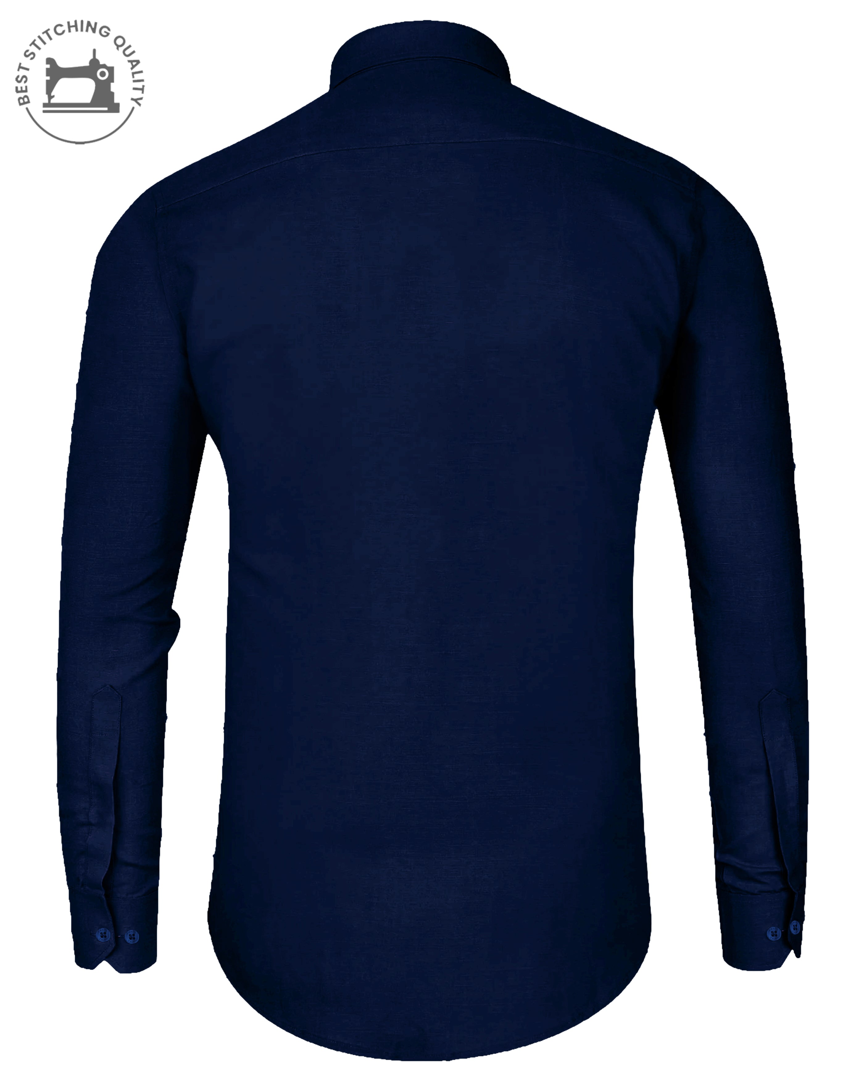 navy blue solid casual shirt