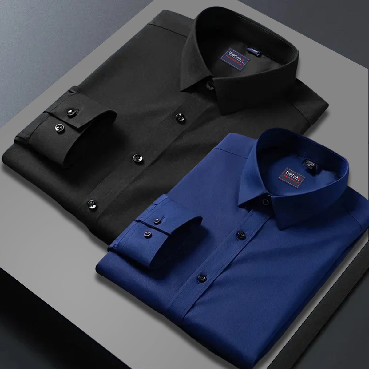 Combo of 2 plain shirts Navy blue & Black Colour