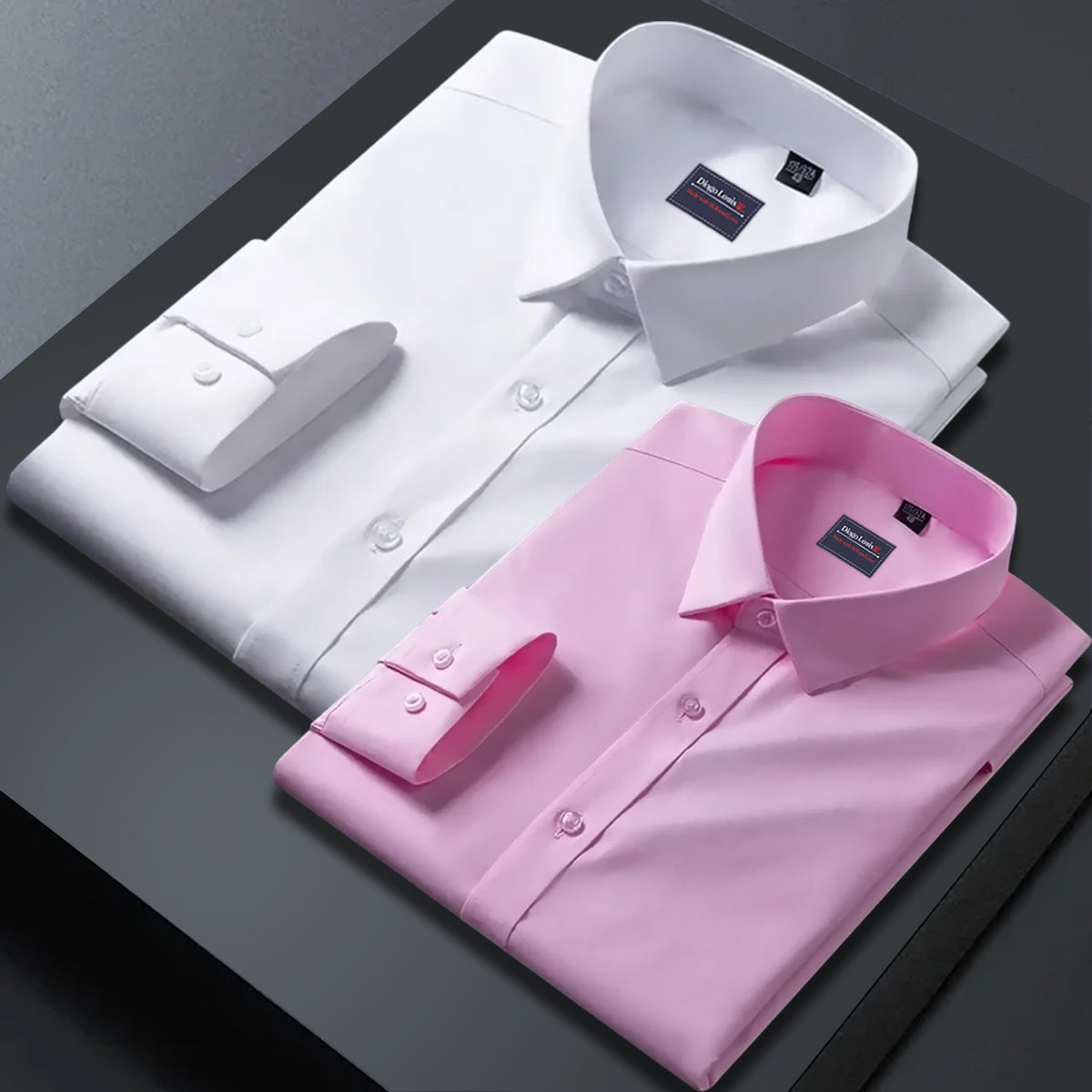Combo of 2 plain shirts White & Pink Colour