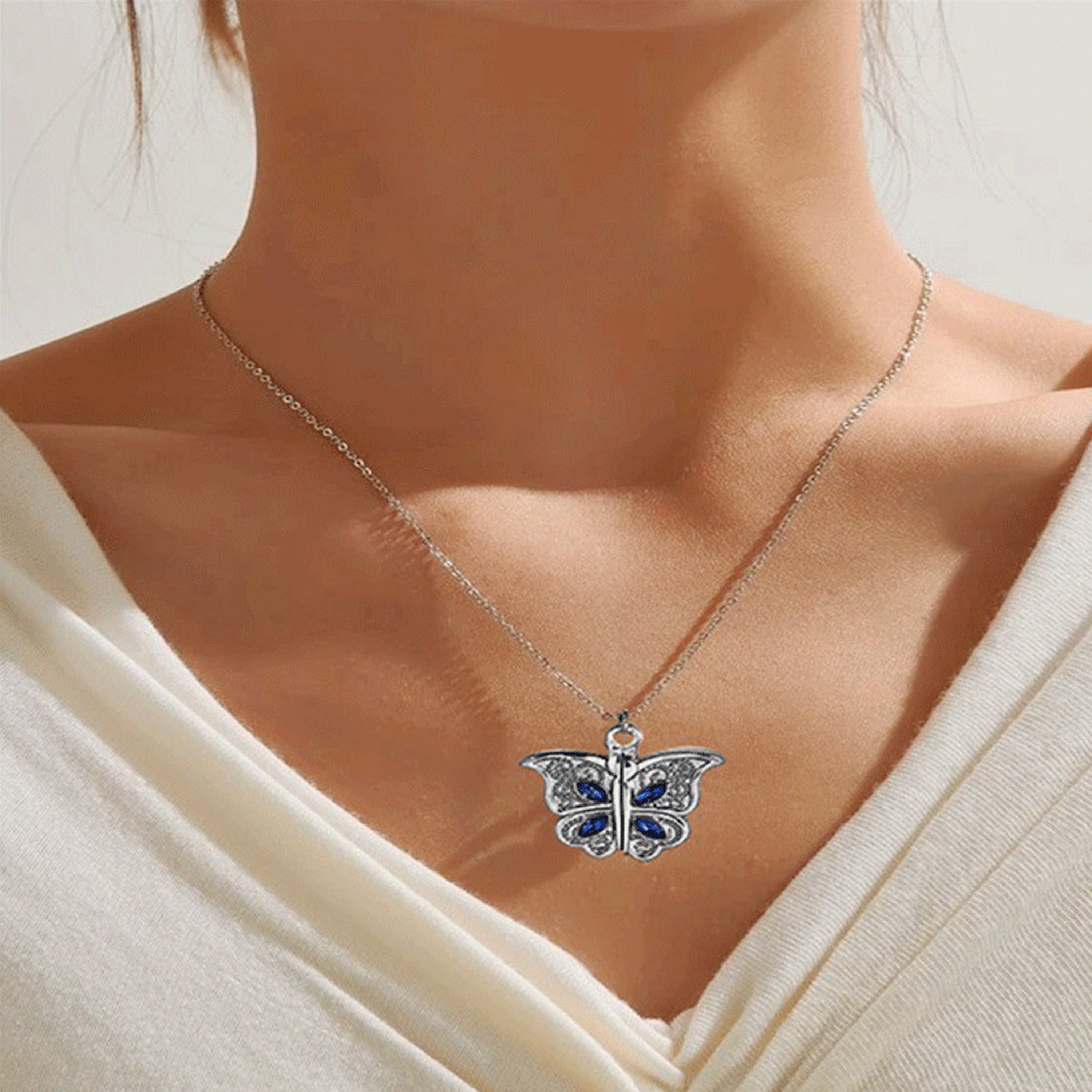 New Silver Butterfly Pendant