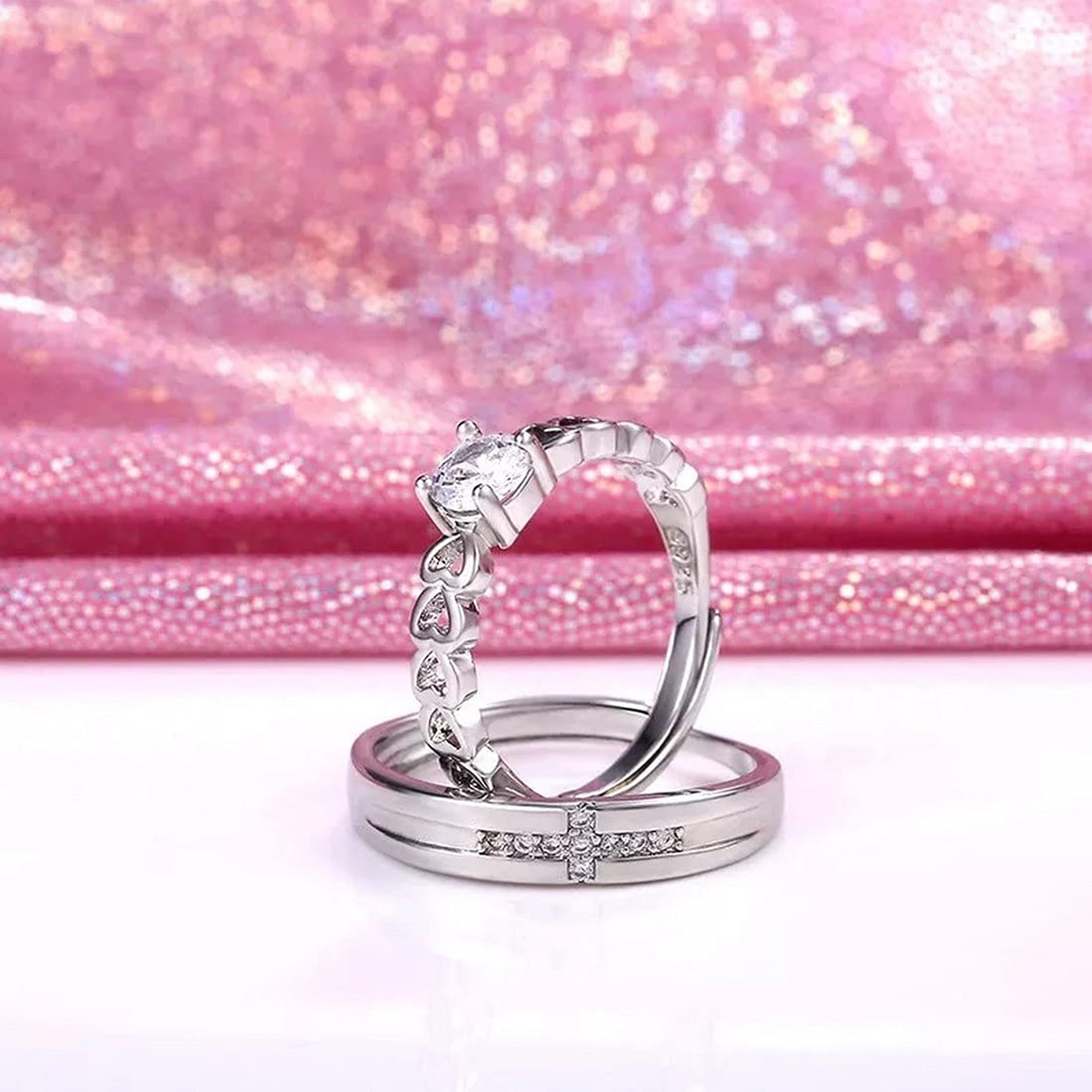 New Romantic Silver Ring Set