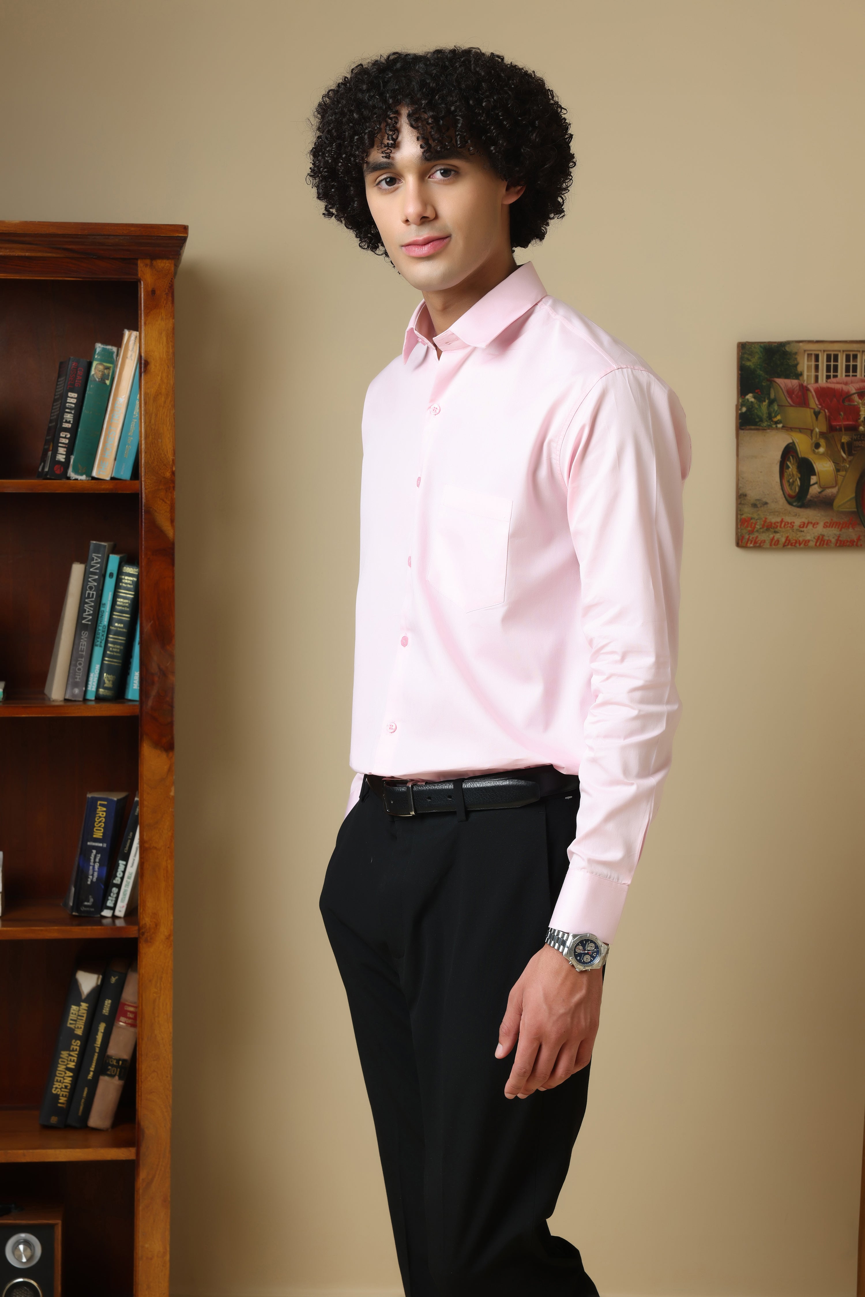 FORMAL light pink solid shirt for men